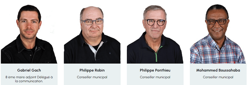 élus: Gabriel Gach, Philippe Robin, Philippe Ponthieu, Mohammad Boussahaba