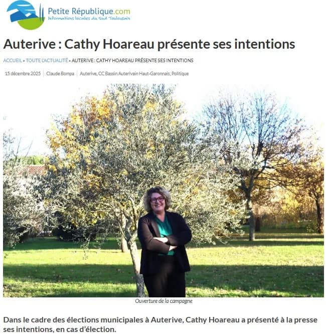 Candidature Cathy Hoareau élections municipales Auterive - Petite République