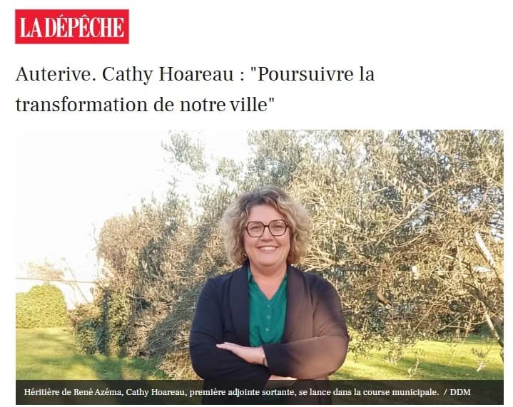 Candidature Cathy Hoareau élections municipales Auterive - article dépêche